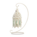 White Fancy Candle Lantern with Stand